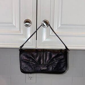 Coach Purse Bag Handbag Leather Mini Ashley Pleated Clutch Wristlet Pocketbook